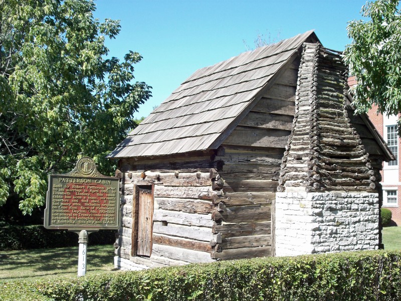This cabin, built by Robert Patterson, one of the founder's of Lexington, is preserved on the campus of Transylvania University. The cabin was one of the first built in Lexington.