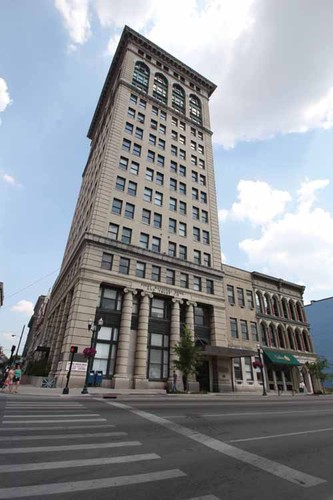 The First National Bank Building in downtown Lexington was the city's first skyscraper at 15 stories. The building is on the National Register of Historic Places.