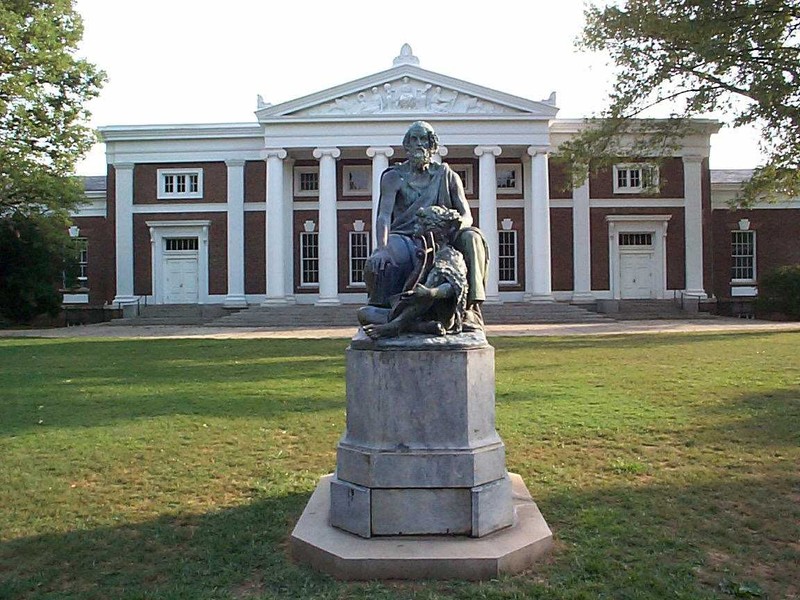 Homer Statue in front of Old Cabell Hall at U.Va;
image by Philip Larson, Statue: Moses Jacob Ezekiel - flickr, CC BY-SA 2.0, https://commons.wikimedia.org/w/index.php?curid=3775752