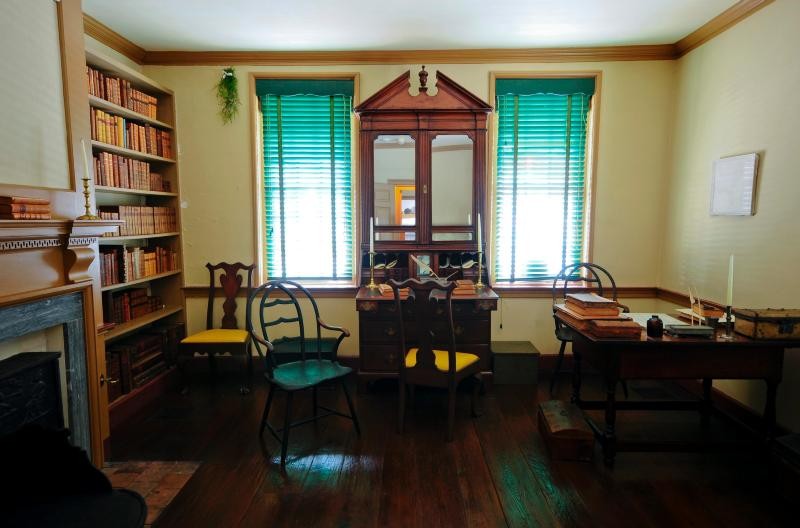 John Todd's law office has been recreated to reflect what it looked like while Mr. Todd was alive.  It also housed his law library that contained over 300 volumes.  