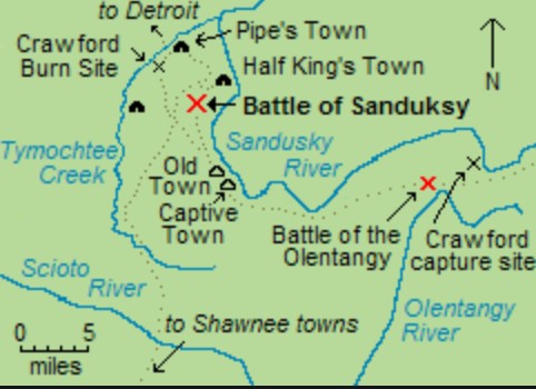 Map of events during the Crawford Expedition