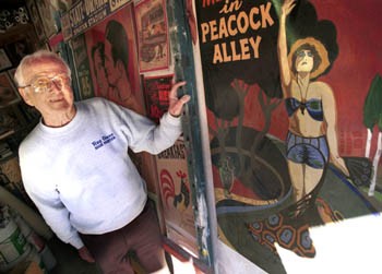 Ray Giese, San Jose sign artist whose work is exhibited at the Arbuckle Gallery in the Pacific Hotel (image from Metroactive)