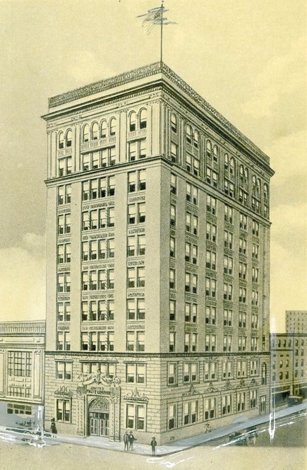 The drawing shows the completion of the United Fruit Building in 1920. The company's downfall came in 1975 when the Securities and Exchange Commission charged United Fruit with bribery. 