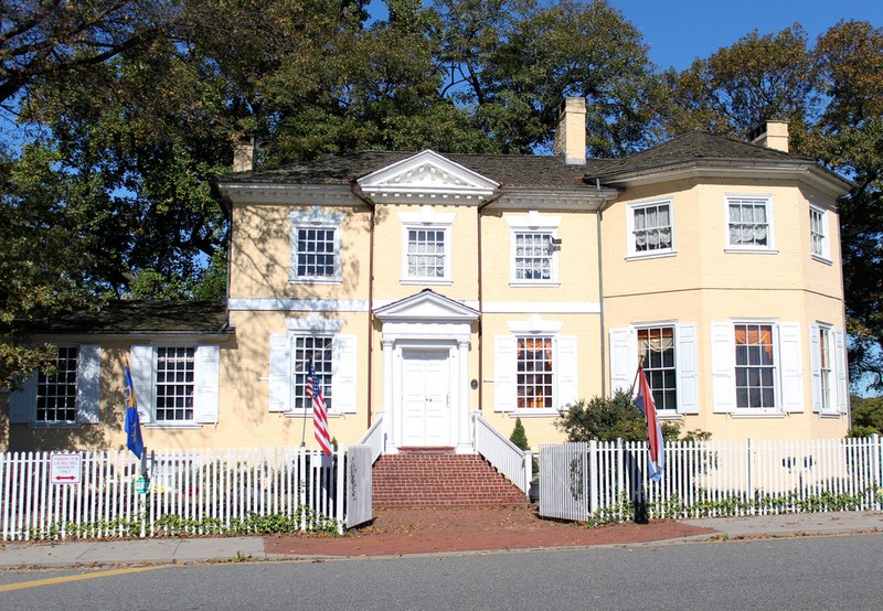 Laurel Hill Mansion originally consisted of just the center, two-story section.  The north and south wings were added during the first half of the 19th century.  