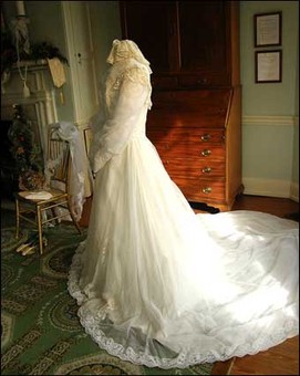 This bridal gown was shown during the mansion's Victorian Wedding exhibit.  