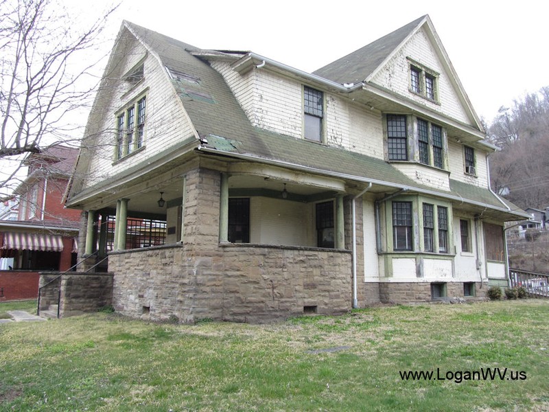 Don Chafin's home in Logan. Compared to typically modest working-class residences in the area, the wealth that Chafin obtained is indicated in the style and size of the structure. 