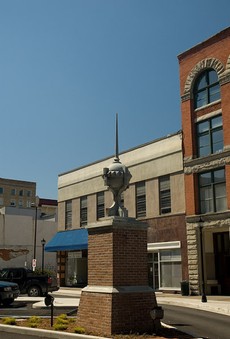 Two spires from the top of the bridge are on display at Ninth Street in Huntington. Another is located at the foot of the new bridge in Chesapeake, Ohio.