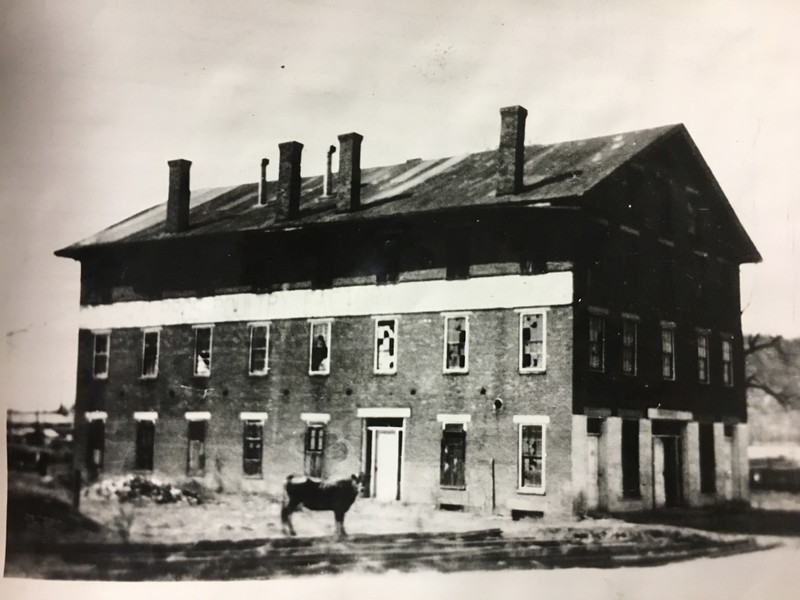 Built in 1857 as a hotel near the 300 block East of B Street, this building was converted into Col. Zeigler's headquarters as well as a hospital and prison on the upper floors. The building was badly damaged in the 1937 flood and razed. 