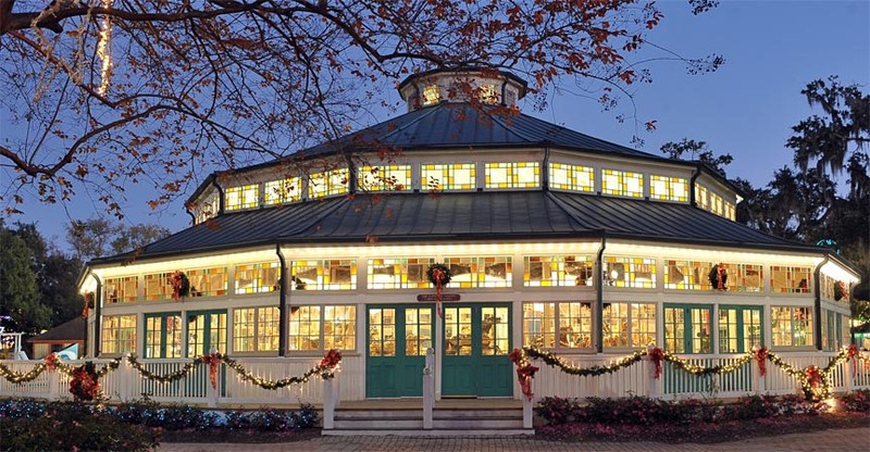 The carousel decorated for City Park's Celebration in the Oaks holiday light show.