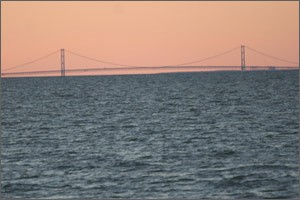 Body of water, Suspension bridge, Bridge, Photograph