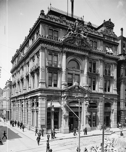 This ornate building was the Cotton Exchange's second home from 1883 to 1920 when it was demolished due to structural problems.  