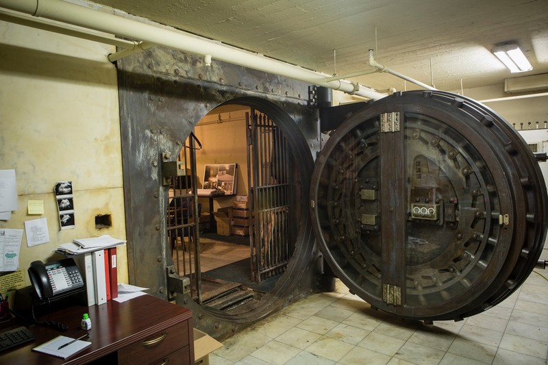 The massive vault used by the Cotton Exchange still sits in the basement of the building.