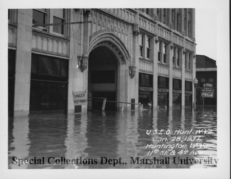 The Coal Exchange Building during the flood of 1937