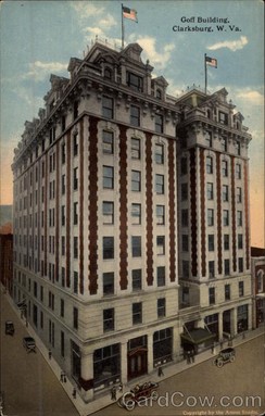 A vintage postcard depicting the Goff Building