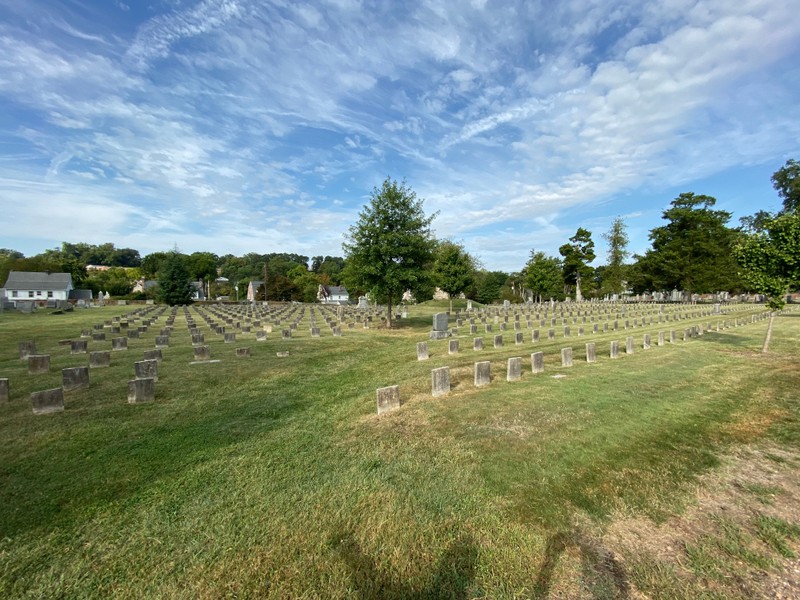 Headstones in the cemetery