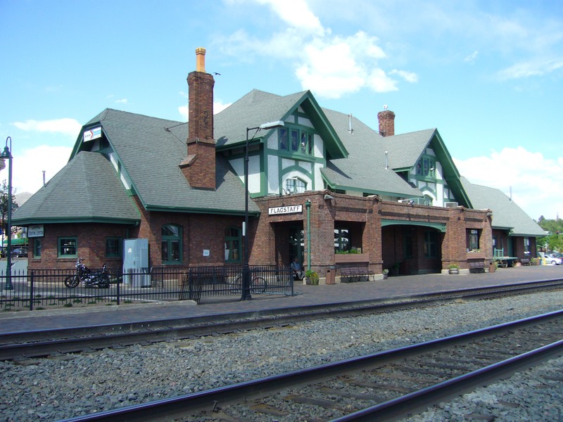 The historic Santa Fe Railroad Depot was built in 1926. It is now an Amtrak station and houses the Flagstaff Visitor Center.