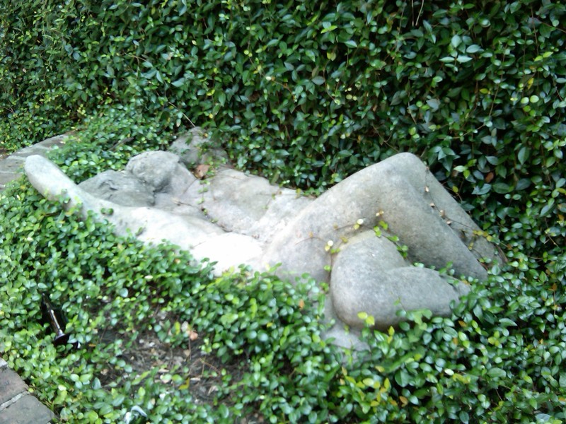 This sculpture, "The Lovers," resides in the outdoor courtyard at Lafitte's. 