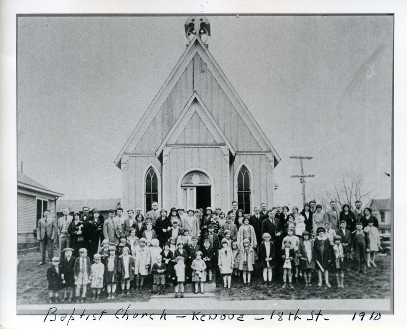 Moved to Kenova from Tornado, West Virginia, this building served as a short-lived Episcopal church before being shared by several denominations including FBCK. Courtesy of the Kenova Historical Commission. 