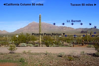 This picture helps give you the perspective of Picacho Pass to Tucson and California 