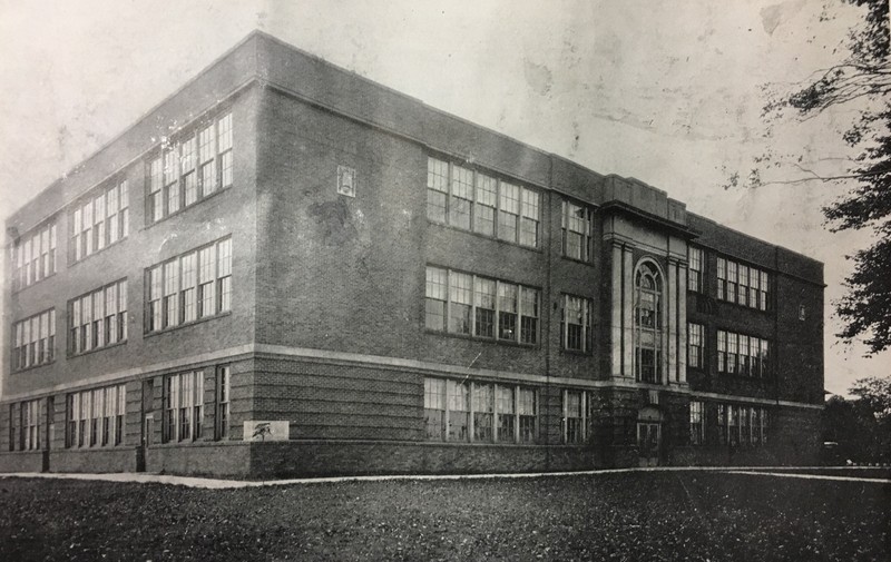 C-K High School was built on Beech Street in Kenova, facing the railroad tracks and the Ohio River. Courtesy of the Ceredo Historical Society Museum.