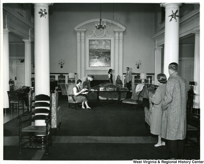 Students in the Front Room, Elizabeth Moore Hall, West Virginia University