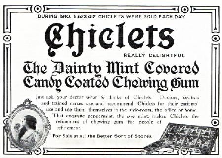 1912 ad for American Chicle gum