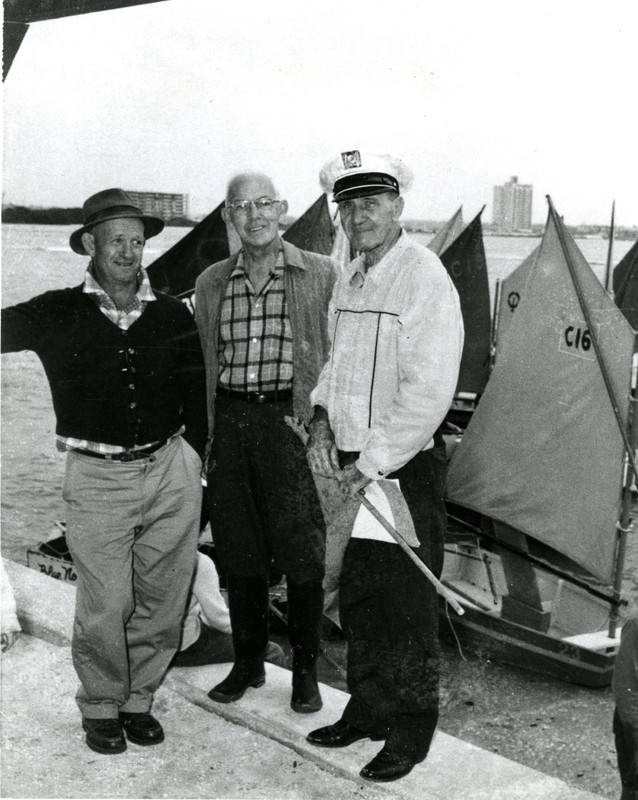 Clark E. Mills, Clifford McKay, and fleet captain Ernie Breen, Clearwater, Florida, circa 1948. 