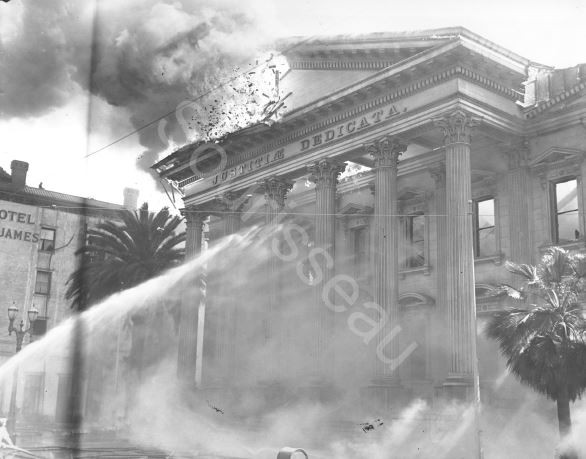 County Courthouse fire, 1931 (image from the Sourisseau Academy)