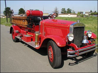 The 1931 Mack pumping engine purchased in response to the Courthouse Fire, which served until 1974 (image from SJFM)