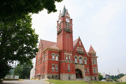 Current display of Doddridge County Courthouse built in 1904 by Charles Fulton 