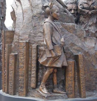 The Ruby Bridges statue found on school grounds