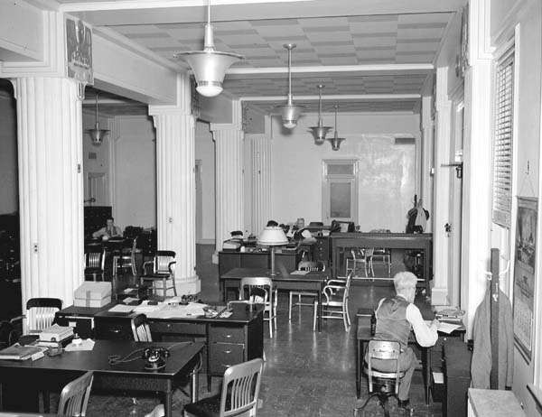 Jackson Barracks, January 20, 1937: Interior view of the Administration Building. Courtesy of Louisiana Division/City Archives, New Orleans Public Library