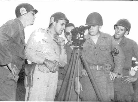 39th Division Artillery Training, 1950: During their annual training, soldiers of the 39th Division conduct Survey Training. Image Courtesy of The 39th Infantry Division 1950 / Louisiana National Guard, Office of the Adjutant General, 1950