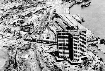 Taken sometime in the 1960s, this aerial photo shows the World Trade Center New Orleans building under construction 