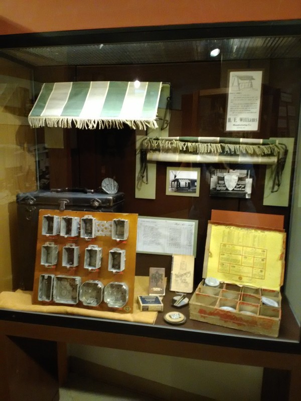 2017  Display on H. E. Williams, Inc., showing early auto and lighting products made during 1920s-1940s. H. E. Williams, Inc., was the museum's 2017 Exhibit Gallery Sponsor. 