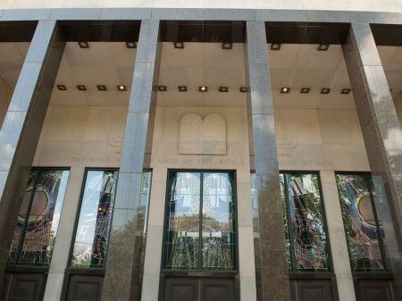 The entrance to the current temple of Washington Hebrew Congregation, which was founded in 1852. Washington Hebrew Congregation. (Image reproduced under Fair Use.)