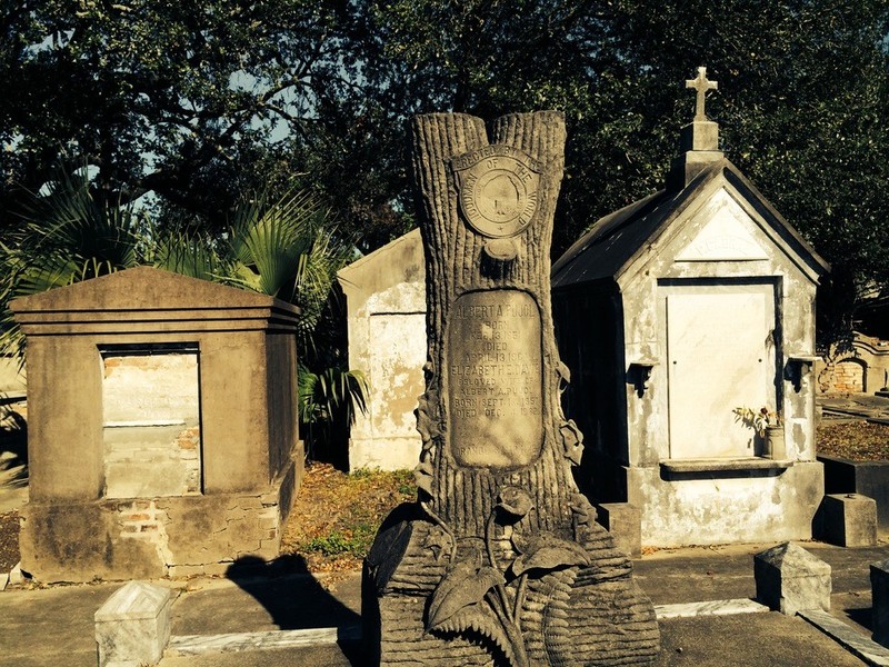 Some of the cemetery's unique tombs with Odd Fellow symbols 