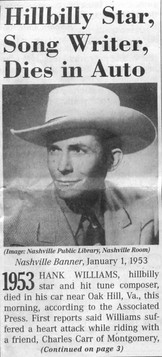 A newspaper clipping, breaking the news of the singer's death.
