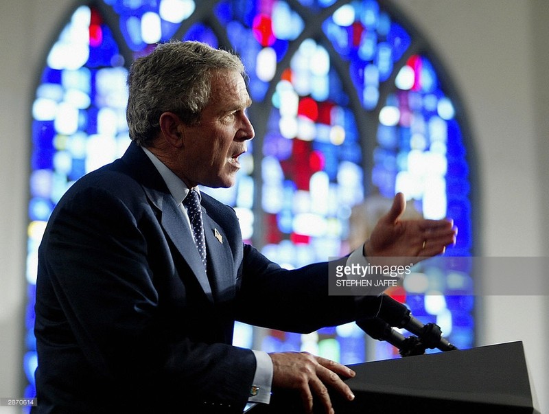 President George W. Bush speaking at the church in 2004