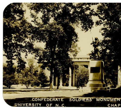 Image of Silent Sam c. 1943 (source: North Carolina Collection Photographic Archives, Wilson Library)