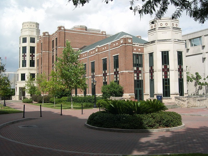 The south-west side of J. Edgar and Louise S. Monroe Library