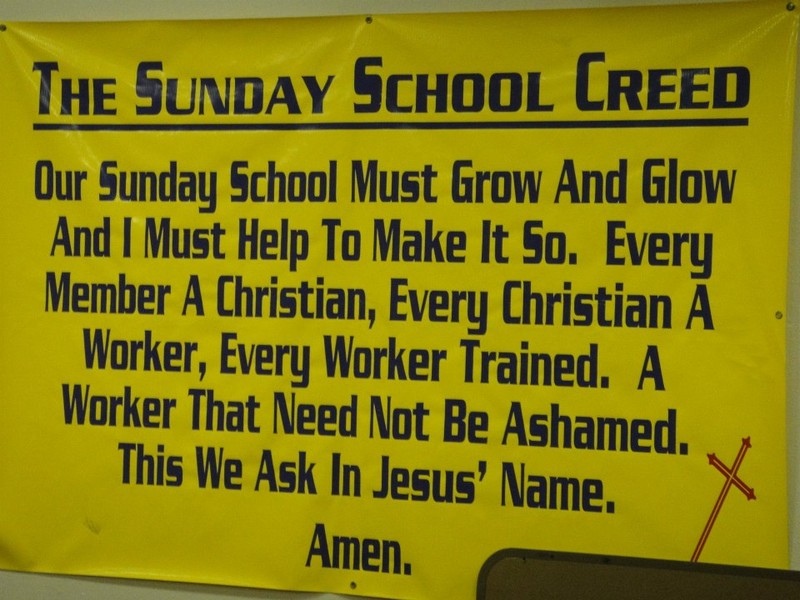 Sunday School Creed on the church's interior