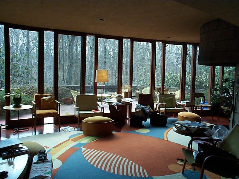 Interior of Robert Llewellyn Wright House, courtesy of Preservation Maryland (reproduced under Fair Use)