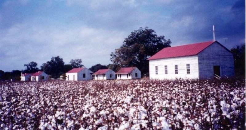 Slave quarters and church