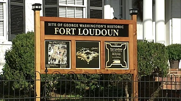 Close-up of the Fort Loudoun sign