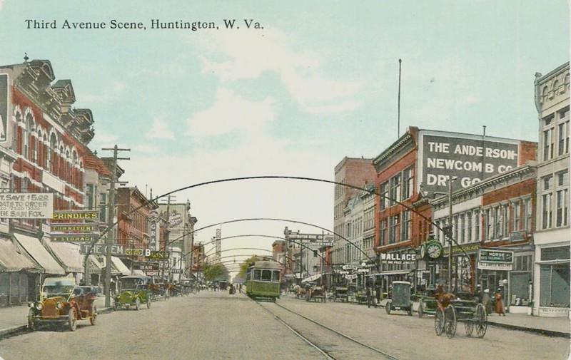 A vintage postcard depicting this block of 3rd Avenue prior to the addition the the Anderson-Newcomb Building.