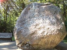 Stone to mark the area of Fort St. Joseph.