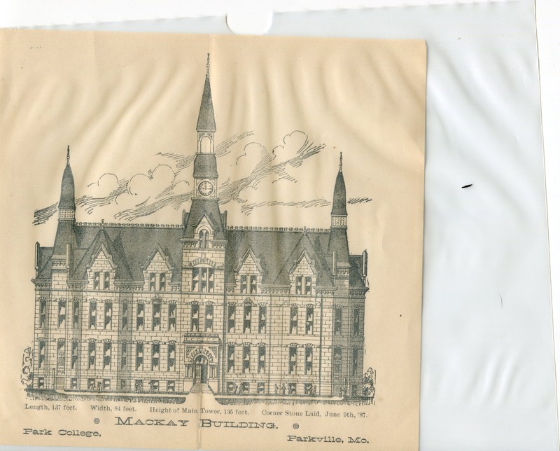 The concept drawing of what Mackay Hall would look like when it was completed