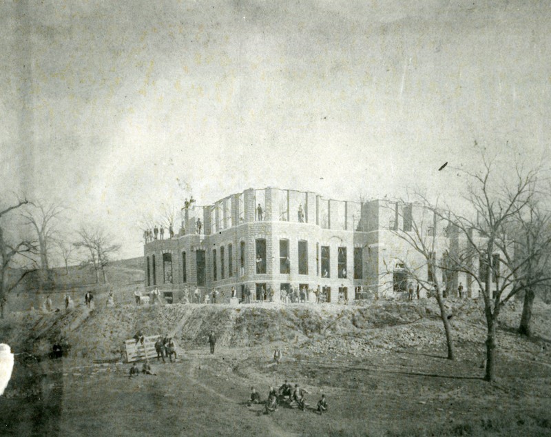 Mackay Hall under construction in 1889