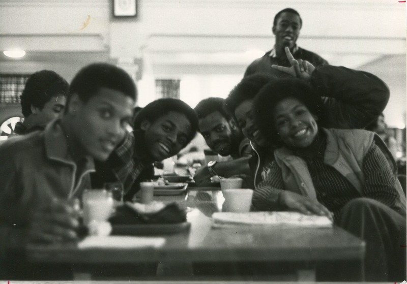 Students eating in the Cafeteria